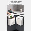 Plastic Hanging Trash Can Kitchen Compost Bin for Cupboard Doors 9L Large Capacity with Easy Installation