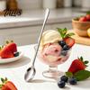 Multi Use Kitchen Spoons Stainless Steel Long Handle Mixing Spoon, Polished Metal Stirring Ice Cream Scoops Tall Glass Bar Spoon for Cocktails