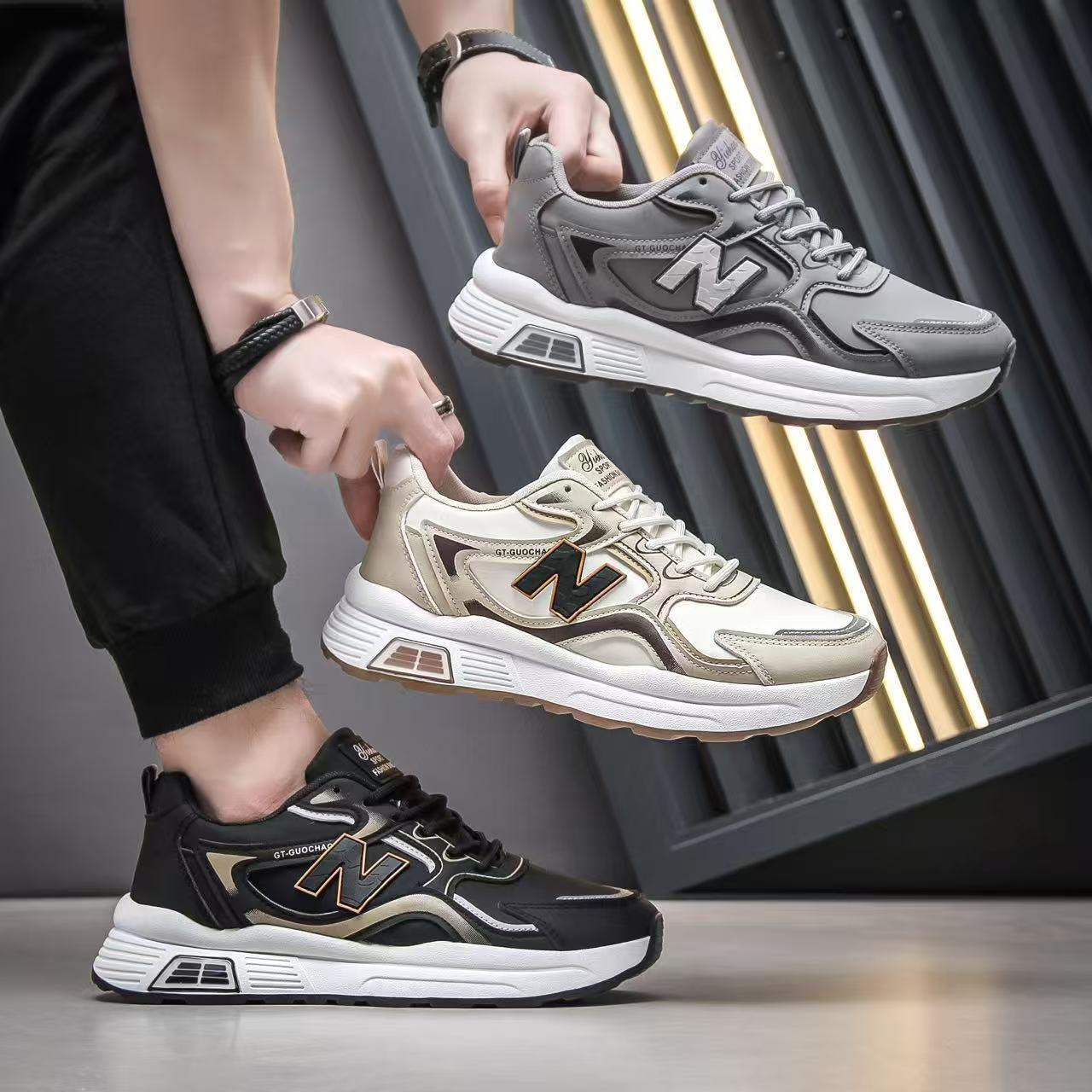 

Customized men s shoes summer wear sports dad shoes men s breathable casual height increase trend versatile comfortable men s mesh shoes 44