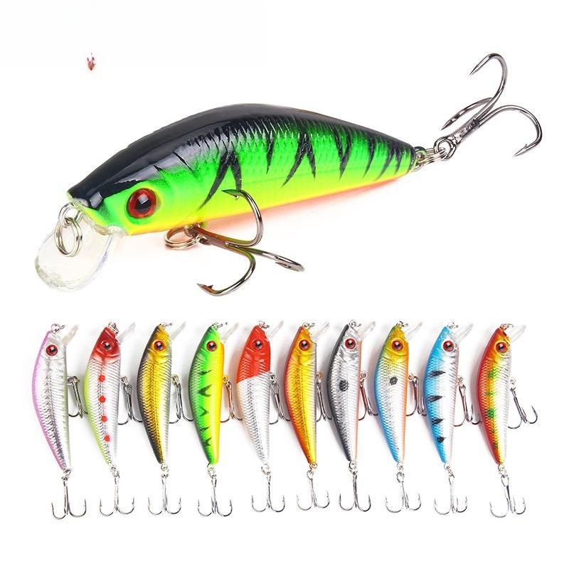 Luya Bait Mino 7cm/8.5g High Carbon Steel Three Anchor Hook Plastic Hard Bait Simulation Fake Bait Bait