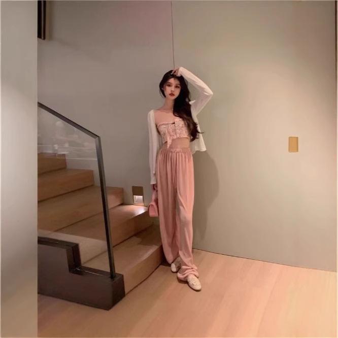 Elegant blomstret stroppeløs camisole-vest - Dame høy midje kort topp