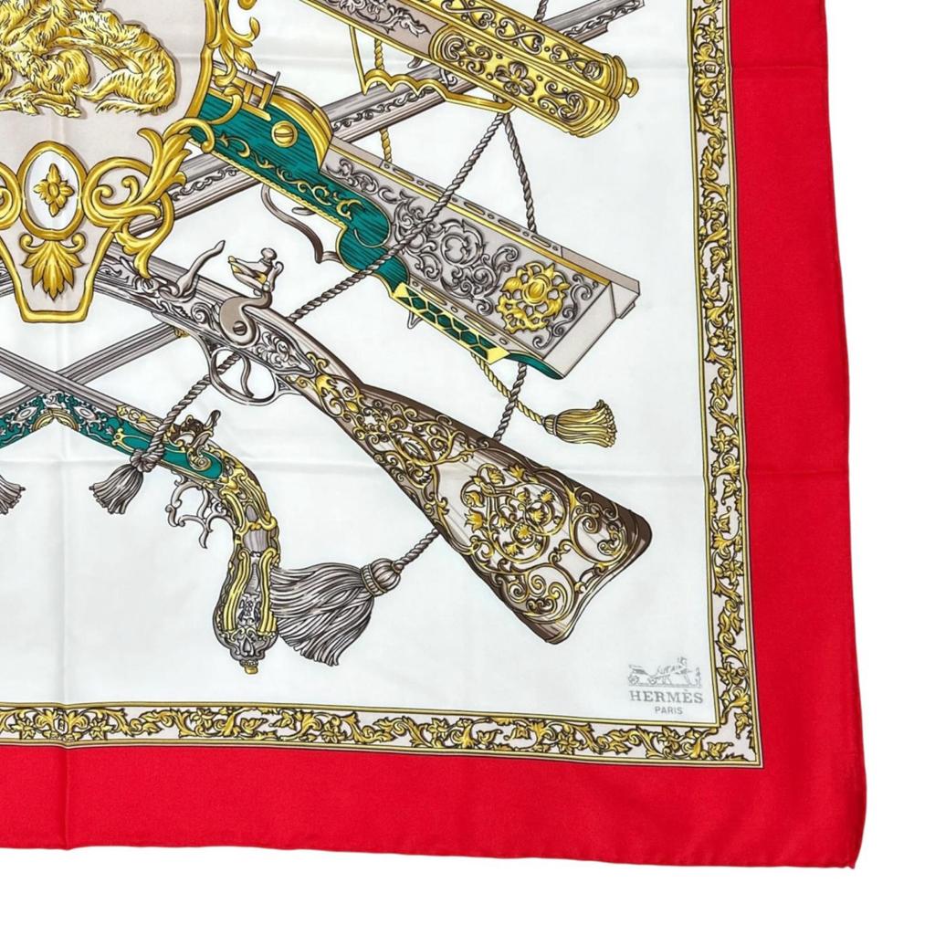 HERMES Diane Carre 90 scarf white Women used
