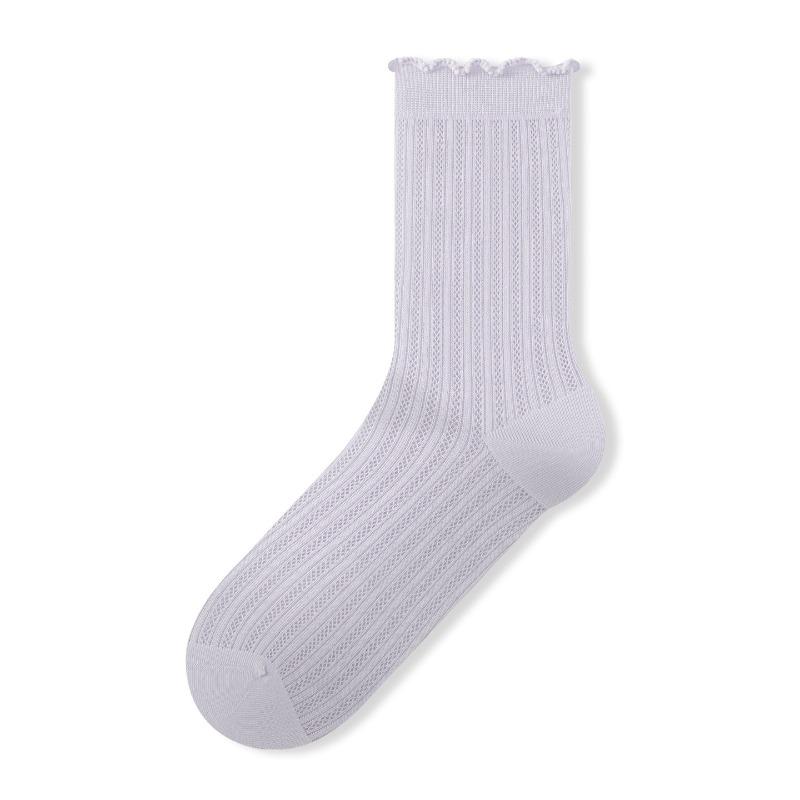 

Hehe Socks Children s Summer Lightweight Mid-Calf Socks Solid Color Spring/Summer Gray Ballet Style Long-Sleeved Socks 1 pair світло-фіолетового кольору