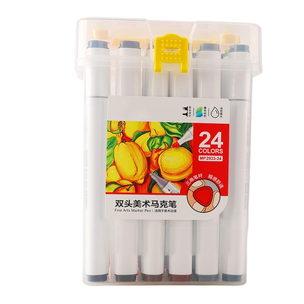 24 Colors Paint Markers Dual Tip Quick Drying Paint Markers Pens for Wood Rock Painting Canvas Stone Glass Ceramic DIY