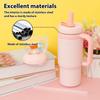710ml Insulated Mug with Straw Large Capacity Vacuum Tumbler Stainless Steel Water Bottle Whale Fountain Style Thermal Mugs
