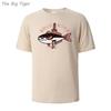 Fish Printing Everyday Essential Cotton Tee Soft Round Neck Breathable Fabric Unisex Basic Casual Wear Fashion Mens Tshirt Tops