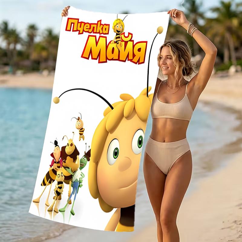 Beach Towel with Maya the bee Pattern - soft,absorbent,machine washable Lightweight&Modern,swimming,Travel Essentials