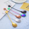 1Pcs  Coffee Spoon Stainless Steel Clover Design Scoop Stirring Rod Portable Eco-friendly Anti-rust