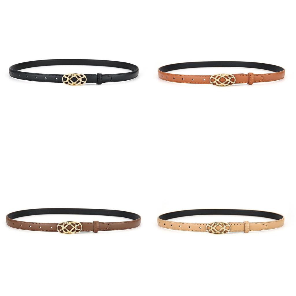 Genuine Leather Womens Belt Summer Vintage Fashion Waistband With Oval Buckle For Outdoor Wear