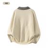 Mens Contrast Color Collar Knit Sweater High Quality Casual Long Sleeve Pullover Young Adults