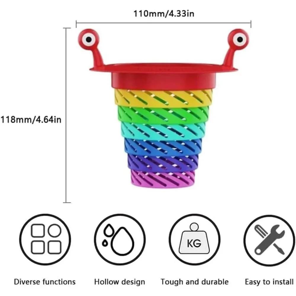 Little Monster Rainbow Filter Kitchen Sink Universal Scalable Large Capacity Creative Design Drains & Strainers