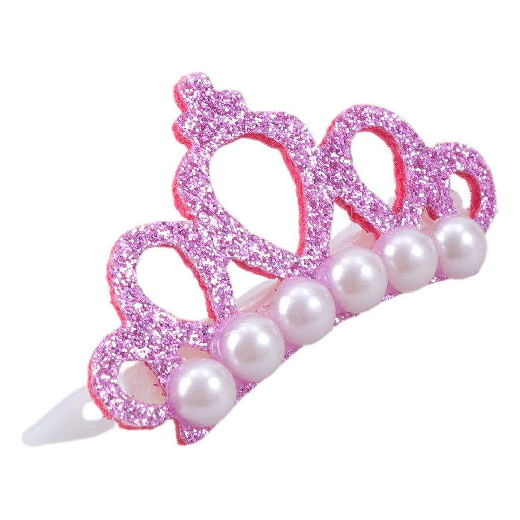 Shimmering Hair Clip for Small Dog Cats Party Dressingup Artificial Pearl Crown Hair Pin for Pet Daily Formal Photograph