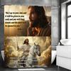 Jesus Inspirational Quotes Bible Quotes Shower Curtain, Bathroom Decorative Shower Curtain, Waterproof Shower Curtain with Hooks