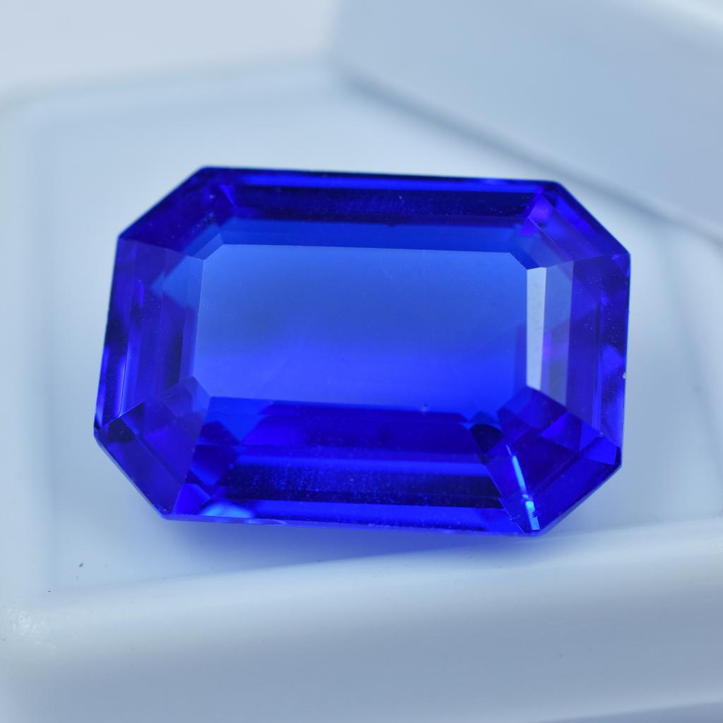 Blue Sapphire Emerald Cut CERTIFIED 19.85 Ct Natural Beautiful Loose Gemstone AR-1009