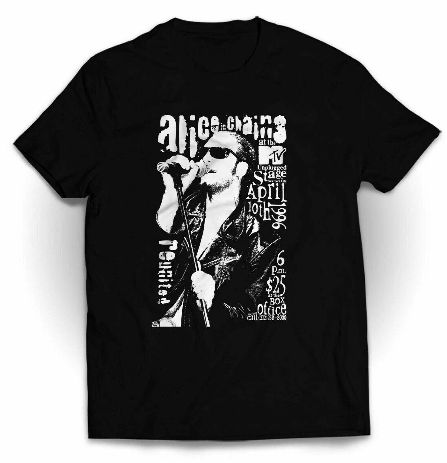 Лейн Стэйли Alice Chains Рок-музыка Футболка Черный Цвет Размер s5xl XXL