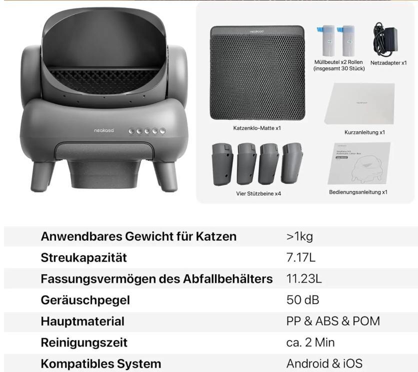 Chytrý kočičí záchod M1 Samočisticí Automatický Kočičí Záchod Ovládání Aplikací Extra Velký Prostor Vhodný pro Velké Kočky Záchod pro Domácí Mazlíčky