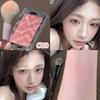 HERORANGE Skin-Melting Peach Pink Matte Shimmer Blush Cream for Natural Face Brightening