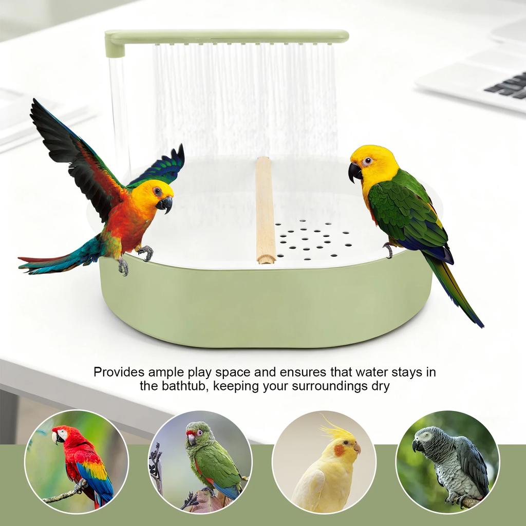 Parrot Automatic Shower Pet Bird Bath Cage Basin USB Electric Circulating Water Bird Bathtub for Lovebird Cockatiel Birds Toy