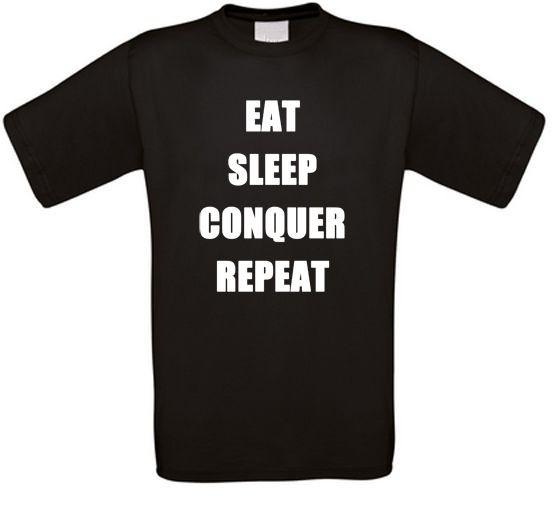 Wrestling Eat-Sleep-Conquer-Repeat Fanmade T-Shirt XXL