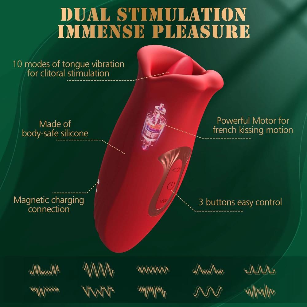 Sucking Vibrator Clitoral Nipple Tongue Vibrating Dildo Soft Silicone G-spot Vagina Massager Female Masturbator Adult Products