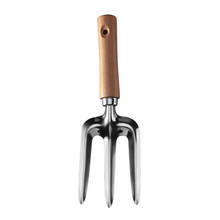 Stainless Steel Gardening Tool Set: Shovel, Flower Rake & Three-Tooth Weeder