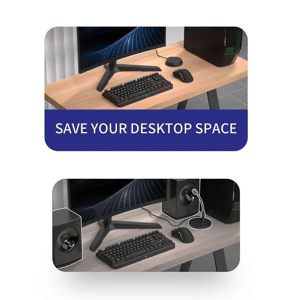 Desktop USB Conference Speakerphone Microphone 360 Omnidirectional Condenser Plug & Play PC Computer Mic Support BT Speaker Touch-Sensor Buttons  Func