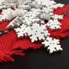 Fashion Ornaments Festival 100Pcs 1.7cm Tree Ornament Christmas Hanging DIY Snowflake Wood Craft Xmas Decor