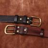 3.8CM Pure Thick Cowhide High Quality Genuine Leather Belts for Men Brand Strap Male Brass Buckle Business Jeans Cowboy Cintos