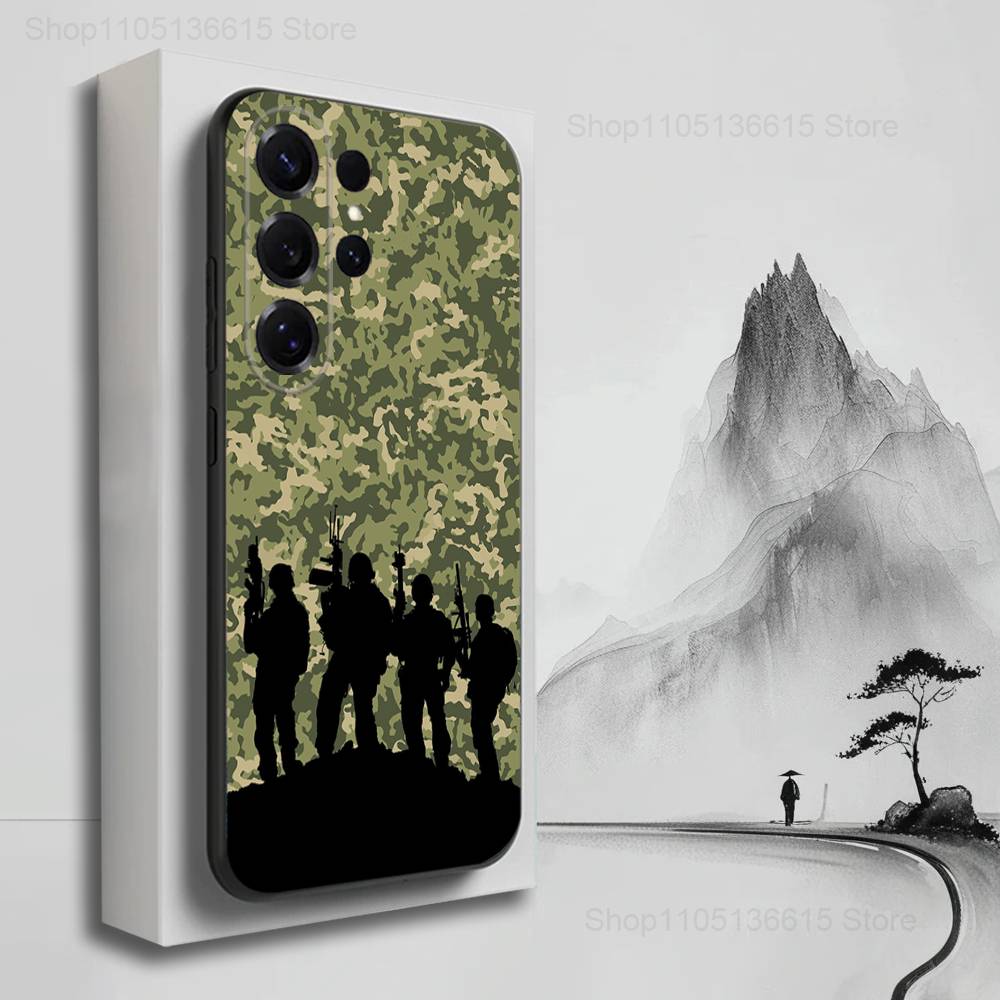 Cool Army Special Forces Case For Samsung S21,S20,S10,Plus,S9,S22,S25,Ultra,S24,S23,FE,Lite,Soft Silicone Black