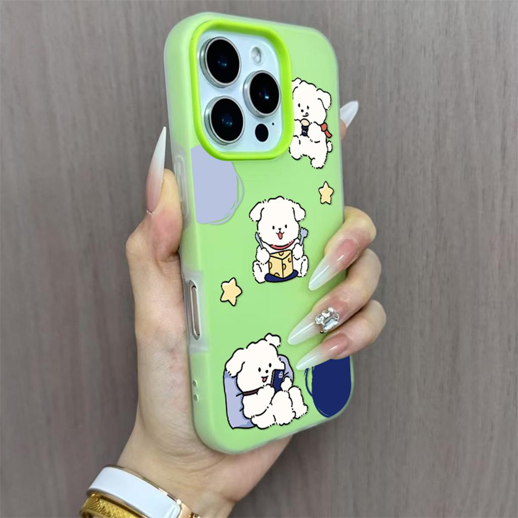 Jelly 2-in-1 Mobile Phone Case, Frosted Hard Shell, Large Hole, Stylish, Cute, Creative, Anti-fingerprint, Trendy Brand Cooling Model