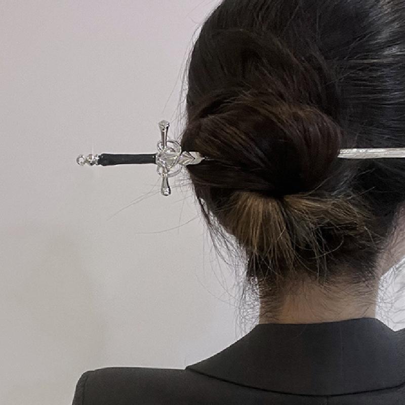 New Punk Metal Sword Hairpin Chinese Style Simple Hair Sticks for Women Diy Hairstyle Design Tools Accessories Dropshipping