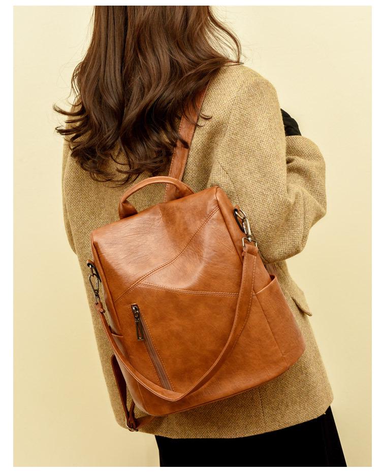 Women's Anti-theft Double Shoulder Bag - 2026 Fashionable Multi-functional PU Backpack