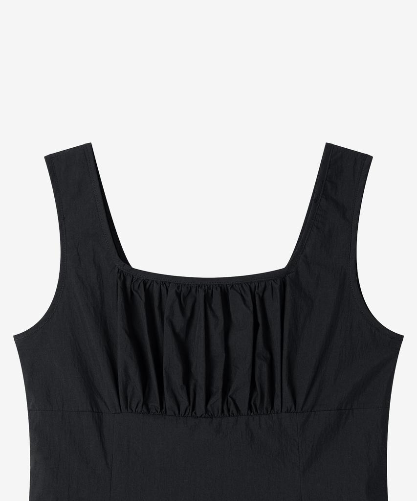BASIKA Belted Shirred Sleeveless Dress_2 Colors