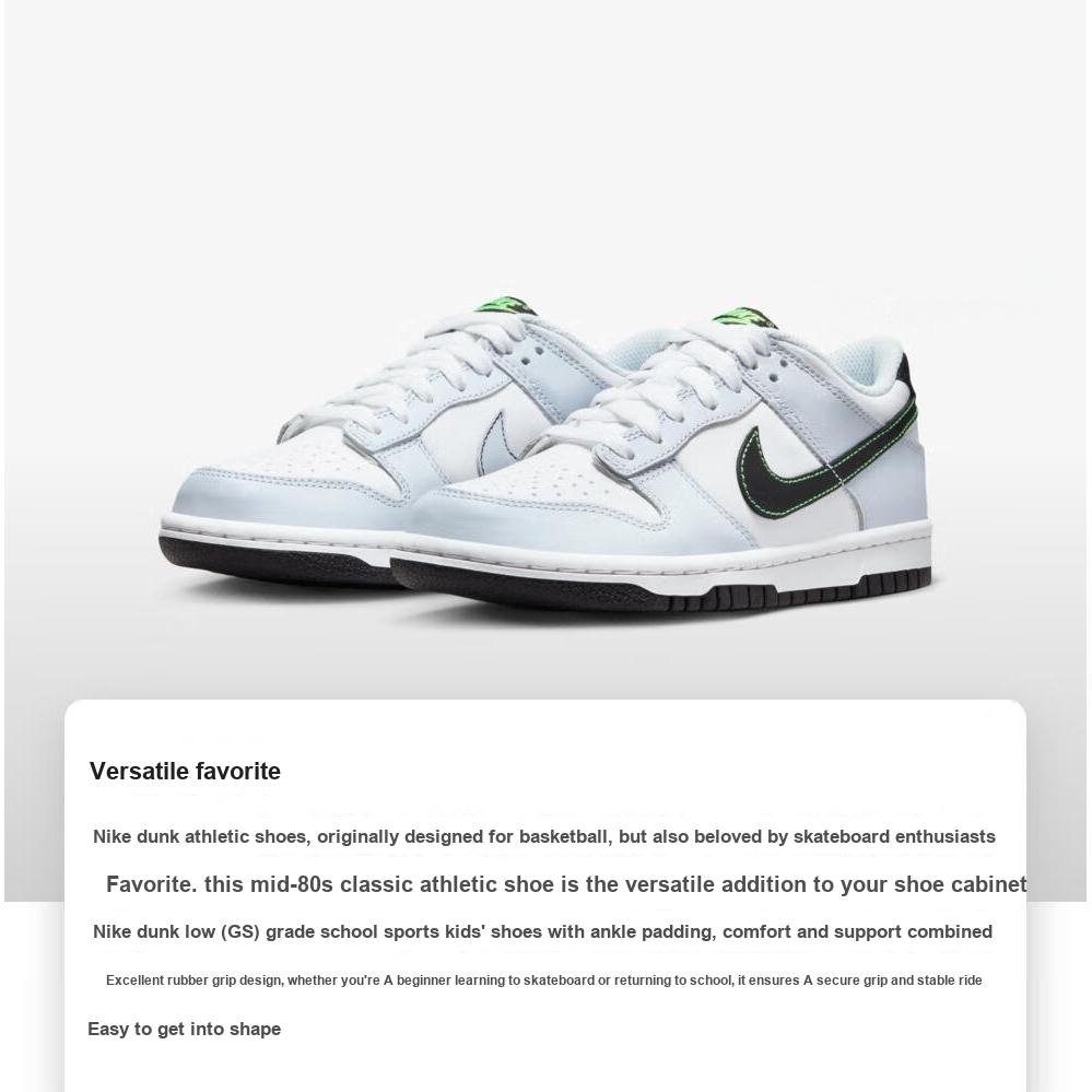New Nike Dunk Low Grey Green Strike GS FB9109-107
