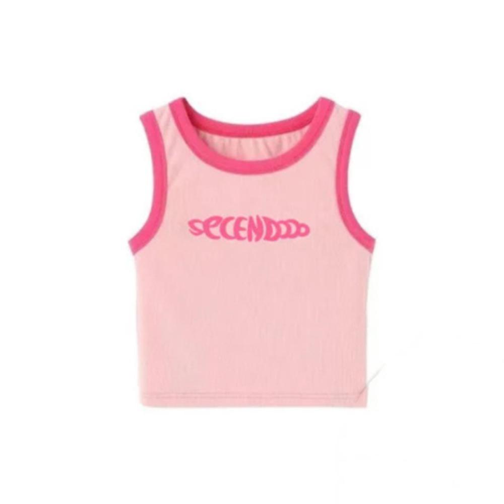 

Tank Women s Knit Vest Top Sweet Sleeveless Camisole Simple Slim Crop Top Lady XL розовый