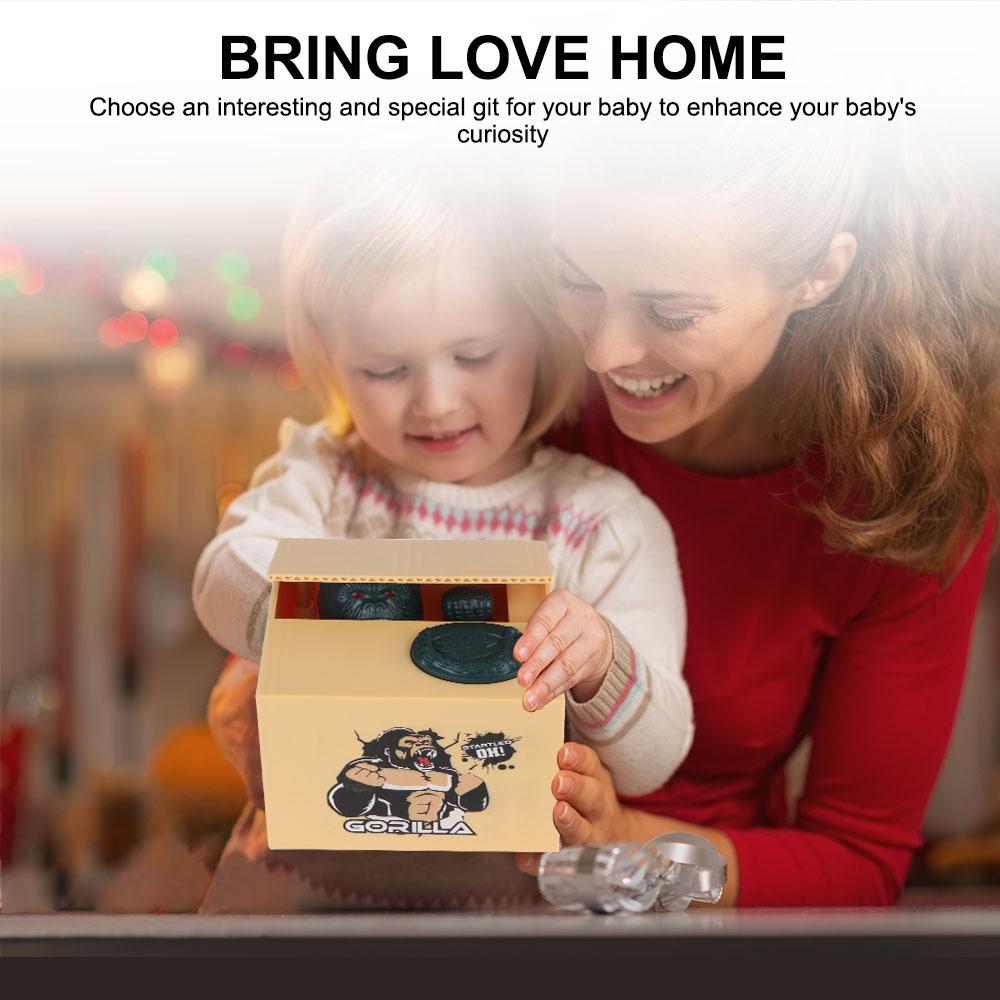 Kids Gift Electronic Money Saving Box Coin Piggy Bank Stealing Money Box Toy Action Figure Toys with Music Automated Coin Bank