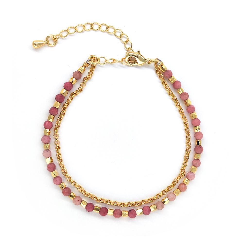 Women's Bohemian Multi-Layered Natural Tourmaline Beaded Bracelet