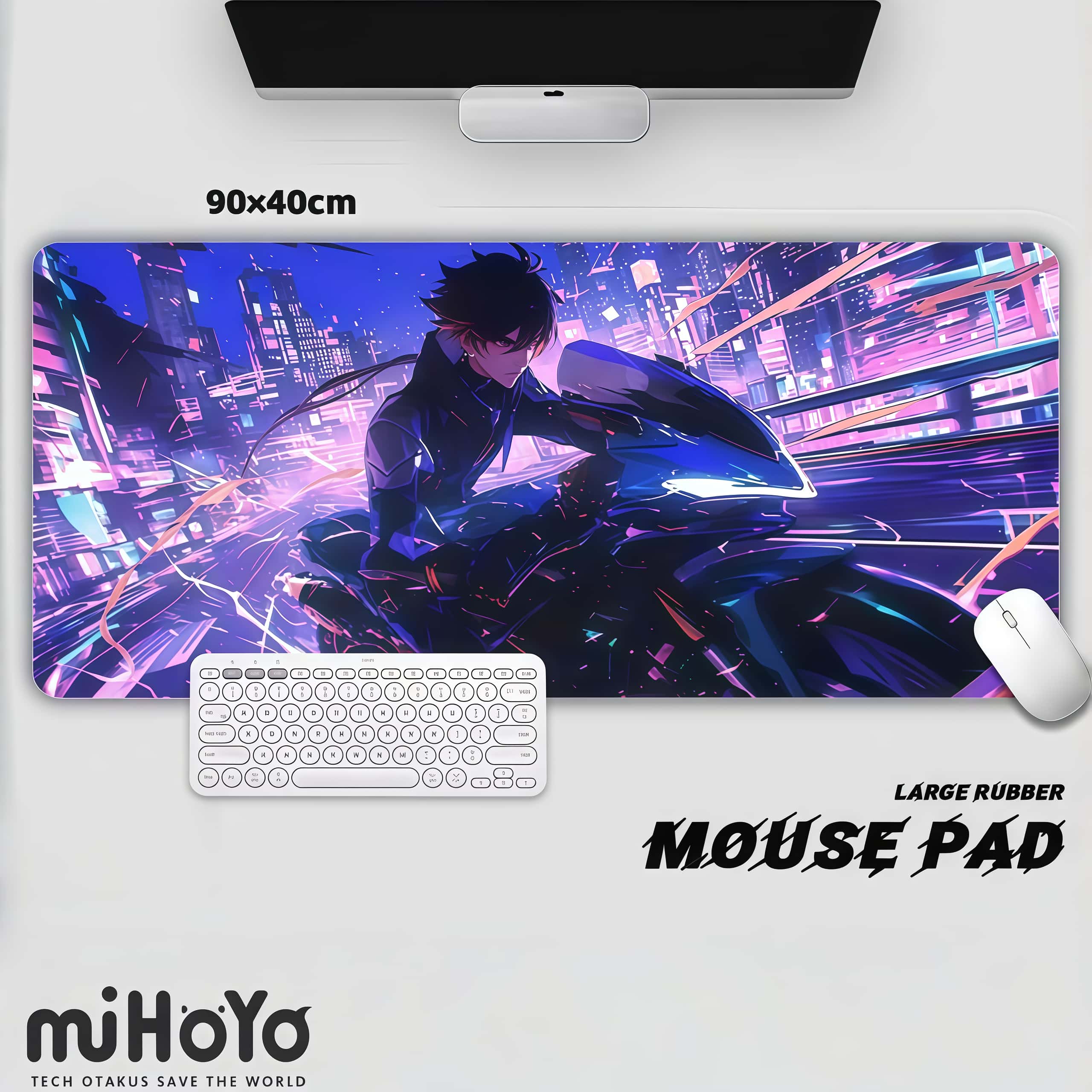 Большой игровой коврик для мыши MiHoYo Genshin (90x40см) Zhongli