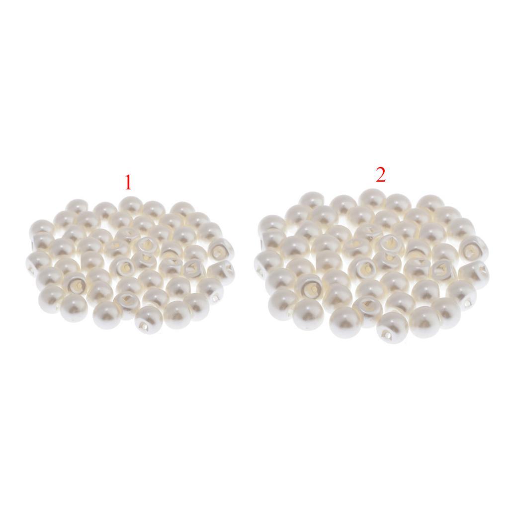 100pcs White Faux Pearl Button Sew on Skrit Garment Hat Wedding Dress Decor