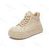 Winter New Women's Warm Plush Sneakers Trendy High Top Lace Up Thick Soled Cotton Shoes Outdoor Thicken Warm Non Slip Snow Boots