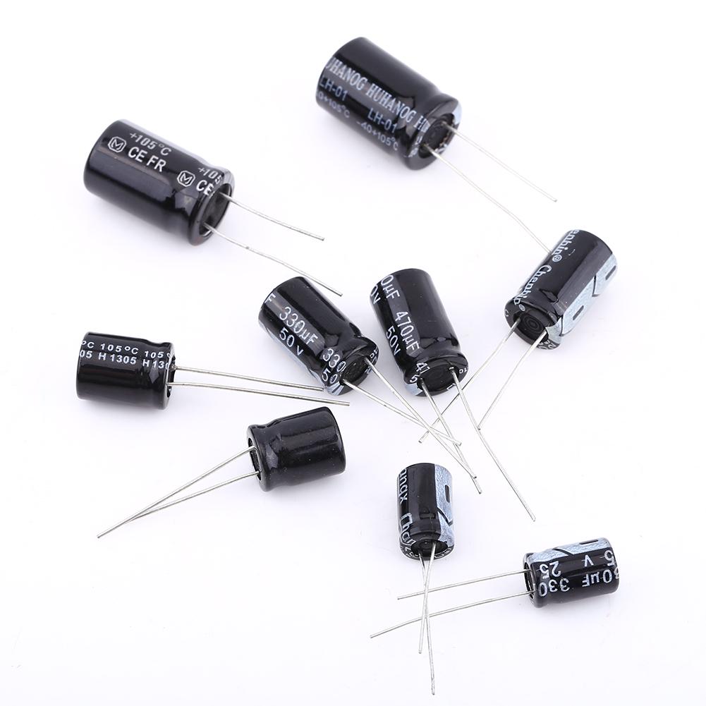 125pcs Electrolytic Capacitor Assortment Kit Set 1uF.2200uF 25 Values, Miniature, Popular,  , Packed In Plastic Bags, Suitable for