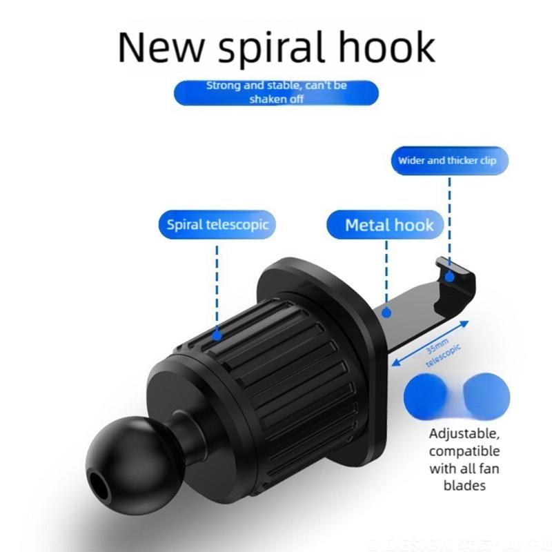 360 Degree Rotating Car Phone Holder Air Vent Mount Mobile Phone Stand Air Outlet Phone Holder Bracket Easy Installation