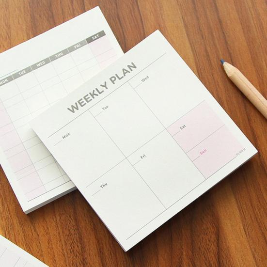 Lista de Verificación Semanal Mensual Plan de Trabajo Cuaderno de Papel Cuadrado Diario Agenda Libro de Día