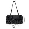 Women Pleated Shoulder Bag Multipurpose Drawstring Armpit Bag Casual Large Capacity Lightweight Slouchy Travel Bag