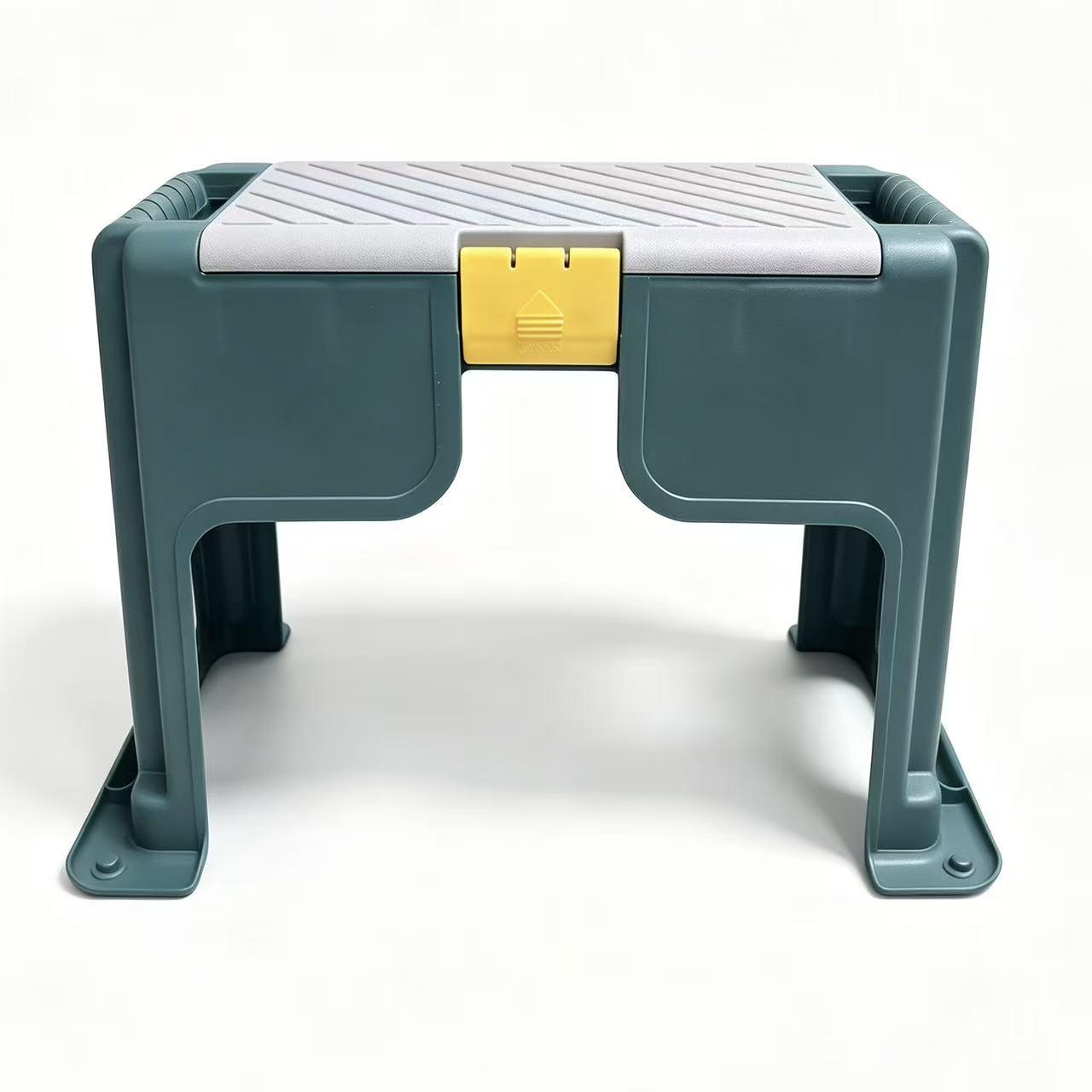 Large Multi-functional Outdoor Plastic Garden Storage Stool Green