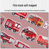 20 Peças Ímãs de Geladeira Magnéticos Macios de Caminhão de Bombeiros: Adesivos Impermeáveis DIY de Veículos de Desenho Animado