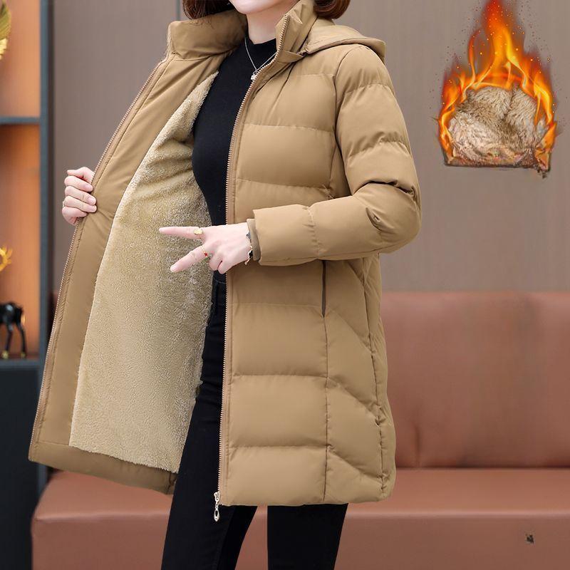 

Куртка средней длины с хлопковой подкладкой, женская зимняя куртка с бархатной толстой хлопковой подкладкой, теплая куртка L