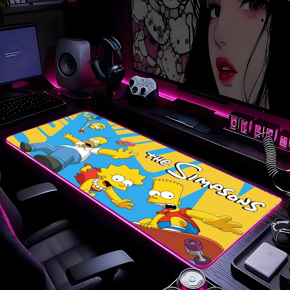 Cute Cartoon The S-Simpsons Mouse Pad Mousepad HD Printing Computer Gamers Locking Edge Non-slip RGB Mouse Pad XXL90x40cm Keybo