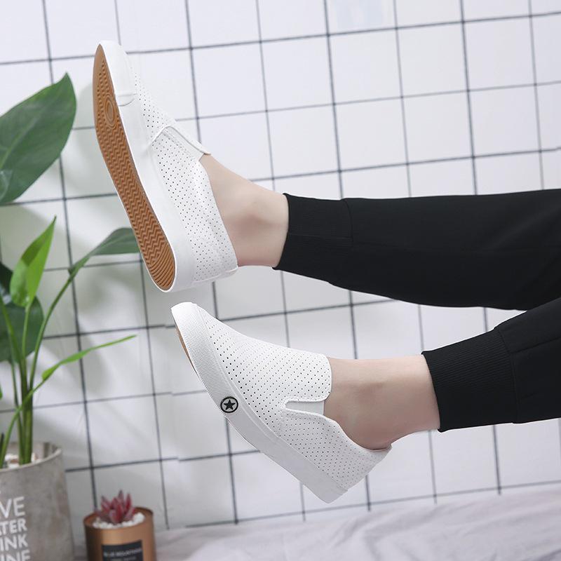 

Летняя мужская обувь ленивые сандалии сетчатые дышащие студенческие белые туфли мужские повседневные универсальные мужские полые туфли 39