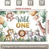 2D Wild One First Birthday Backdrop Woodland Animal Photoshoot Background